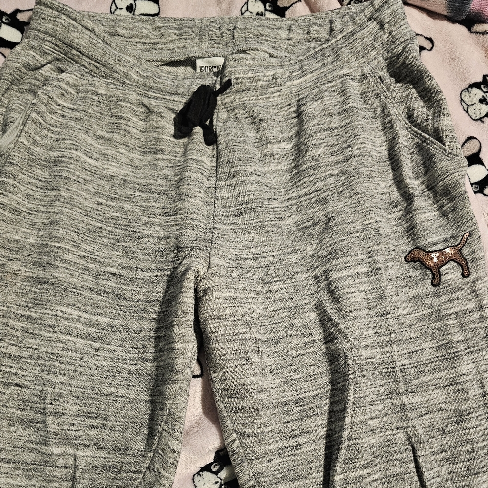 PINK VS sweat pants silver sequins